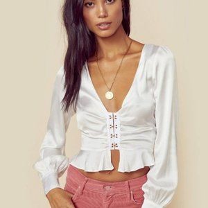 Isabella Ruched Top - White